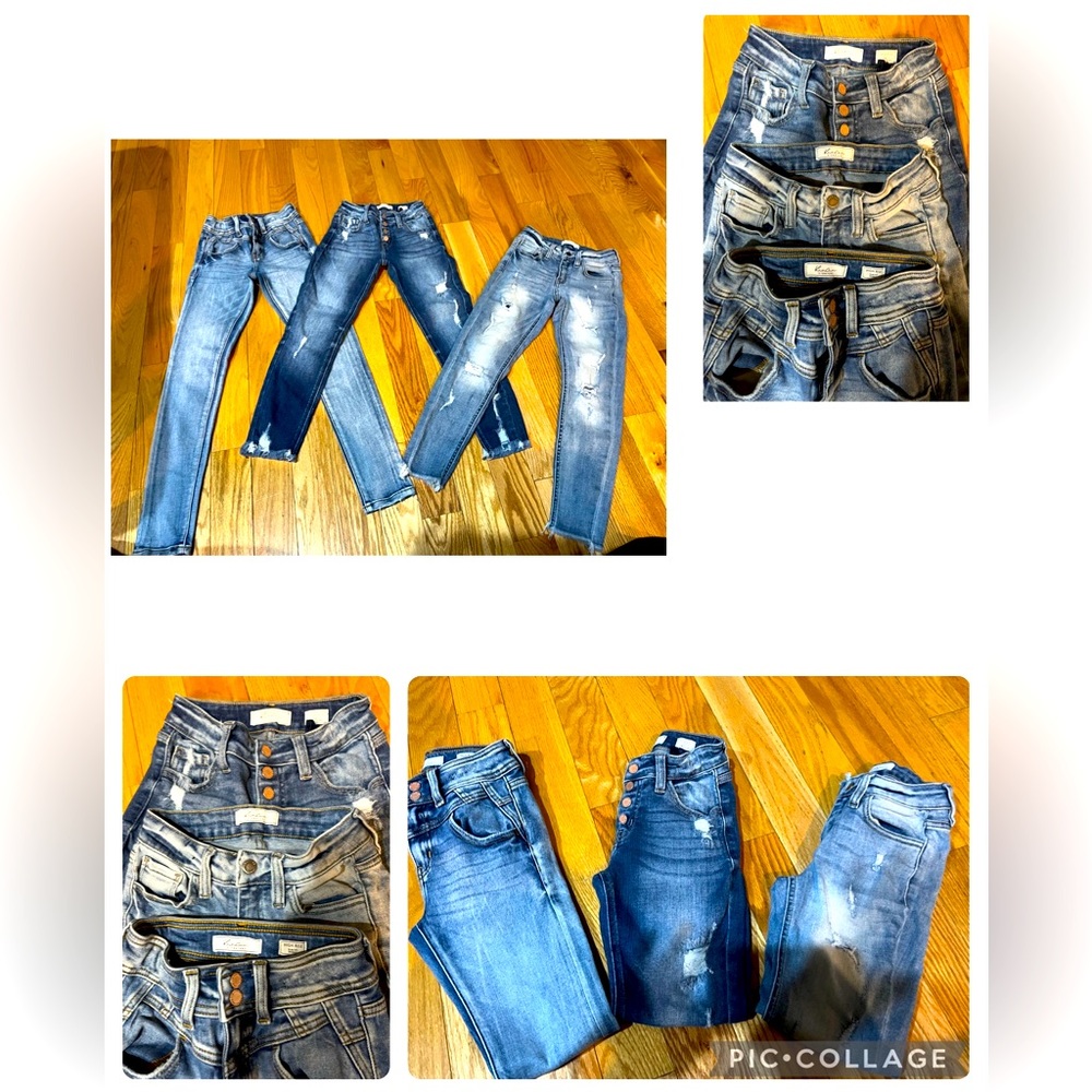 Three pairs Girls Ran Can Jeans